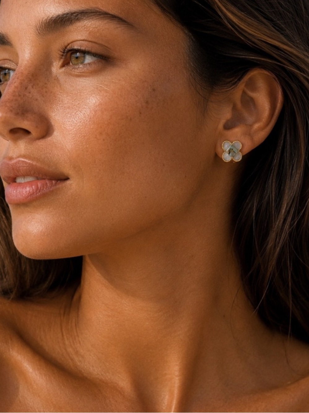 Abalone Shell Gold Earrings